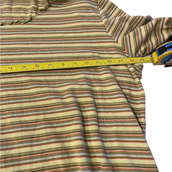 Green stripped Liz Clairborne long sleeve top - Picture 3 of 4